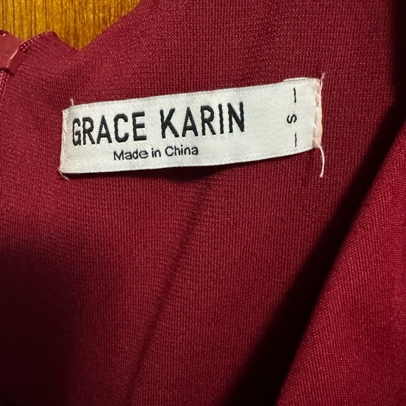 Grace Karin Wine Red Midi Dress - Picture 2 of 4